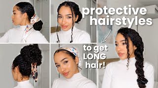 Easy Protective Curly Hairstyles For Hair Growth! + Tips (Winter 2022)