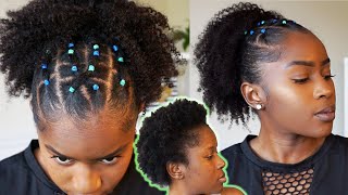 Rubber Band Ponytail On Short 4C Natural Hair!!! Hour Or Less Hairstyle!!!Amazingbeautyhair|Mona B.