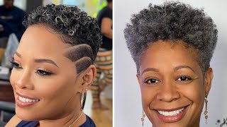 60 Natural Short Hair Hairstyles/Haircuts For Black Women | Anti Age Twa, Curls With Edgy Undercuts.