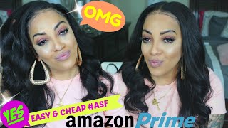 Amazon Prime Easy #Asf & Cheap As F**K Lace Frontal Wig From Middle To Side Part In 2 Min