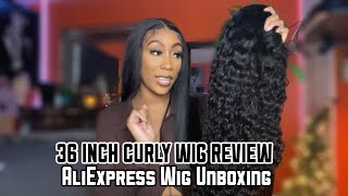 Maxglam 36 Inch Deep Wave Lace Frontal Wig Unboxing Aliexpress Wig Review 150% Density Wig