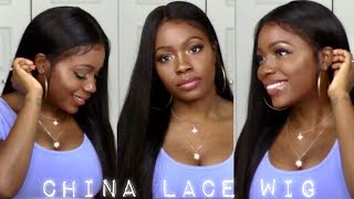 China Lace Wig Brazilian Straight Pre Plucked 360 Lace Frontal Wig Review