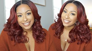 *New* | $44 | Outre Sleeklay Part Synthetic Hd Lace Front Wig - Brizella | Drff2/Cinnamon Spice