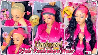 New Trendy Lace Front Wig Install! Jet Black + Pink Skunk Stripes Hair Ft. #Ulahair