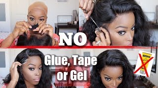 How To Easily Apply A Glueless Lace Frontal Wig| No Glue, No Gel! Ft. Wowafrican Black Friday Sale