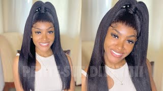 Best Blow Out Half Up Half Down Look On A Wig! 2022 | Ywigs | Petite-Sue Divinitii