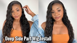 Gorgeous  Loose Deep Wave 13X4 Frontal Wig Install | Super Deep Side Part | Nadula Hair