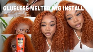 The Best Orange/Ginger Wig | *Easy *Glueless Frontal Wig Install | Lumier Hair