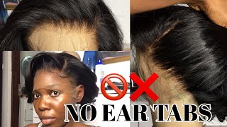 How To Make A Lace Frontal Wig With No Ear Coverage /Ear Tabs/ Edges Aka Glueless Frontal Unit