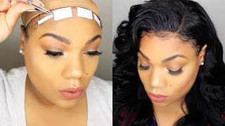 How To Apply A Lace Frontal With Tape | Install & Styling | Lavy Hair Peruvian Straight