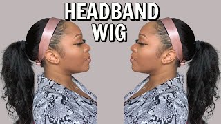 Tired Of Lace Frontal Wigs? Try This Throw On And Go Headband Wig | Beginner Friendly Wig Install