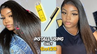 *Highly Requested*How I Install My Wigs Using Only Got2B Spray| Ft. Hairvivi