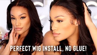 Easiest Lace Wig Install! No Glue No Cap | Beginner Friendly! | Allyiahsface
