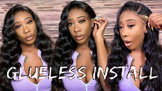 Glueless Lace Front Wig Install | No Glue, No Gel. No Hairspray, Adhesive Free | Theraesymone