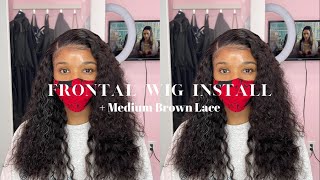 Frontal Wig Install W/Medium Brown Lace  | Beginner Friendly From Start To Finish