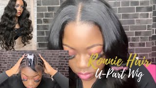 No Lace!  No Glue! Best U-Part Body Wave Wig Install | Ft Ronniehair