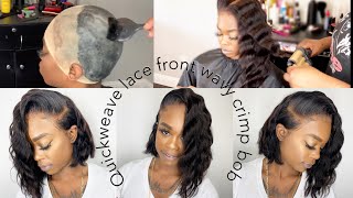 How To Do A Quickweave Lace Front Wavy Crimp Bob | Model Model ☄️Haute Hair |100% Human Hair
