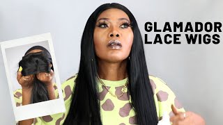Lace Front Synthetic Wig Ft Glamador Wigs | No Lace Glue