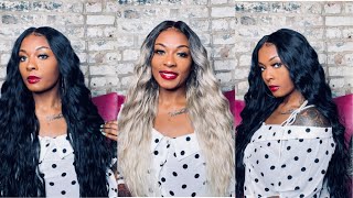 One Wig Two Colors! Model Model Premium Synthetic Mint Lace Front Wig - Ml 06