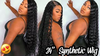 34 Inches For $40 | Zury Sis Beyond Synthetic Hair Lace Front Wig - Byd Lace H Crimp 34