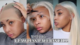 The Ultimate Flawless Blonde Lace Wig Install *For Black Woman* | No Plucking | Aaliyahjay