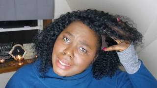 Premier Lace Wigs Review : Kinky Curl Indian Remy Hair Glueless Lace Front Wig Wash And Go