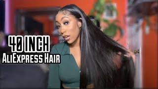 Initial Review: 40 Inch Aliexpress Wig | 250% Density 13X6 Lace Frontal Wig Review | Rich Girl