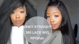 Affordable Kinky Straight Hair 360 Lace Frontal Wig Ft. Rpghair.Com