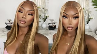 How-To Slay Your Lace Front Wig | Honey Highlight Wig Install | Ft.Hurelahair