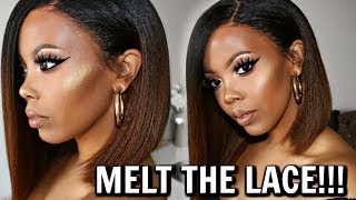 Lace Where? |How To Melt Lace Wig Easy W/ Freeze Spray + No Baby Hairs #Meltdown |Rpgshow |Tastepink