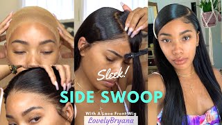 Sleek Side Swoop Bang With A Lace Front Wig | Lovelybryana X Wowafrican
