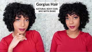 Plop N Go!! | Gorgius Wigs | Easy Human Hair Curly Wig | Natural Rosy Curl Wig With Bang