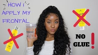 How To: Apply A Lace Frontal "No Glue/No Tape!!" | How I Apply My Lace Frontal | Beginner