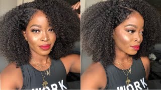 The Most Natural Curly Lace Front Wig Ever| Glueless Install| No Glue | No Gel