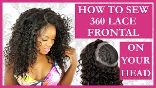 360 Lace Frontal Install Tutorial Sew In Weave L No Glue L No Hair Out