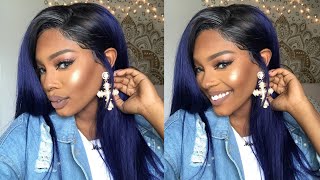 Navy Blue Hair  How I Install Lace Front Wigs! - Lazy Girl Method | Ft. Divaswigs.Com