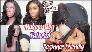 How To Make A Lace Front Wig | Very Detailed Tutorial | Glueless Lace Frontal Wig