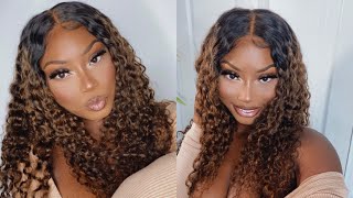 Yall Need This Wig!!! Best Jerry Curly Brown Balayage Lace Frontal Wig | Beauty Forever Hair