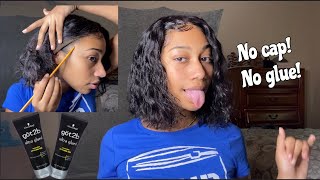 Detailed Lace Frontal Wig Install// Curly Bob// No Glue, No Cap!