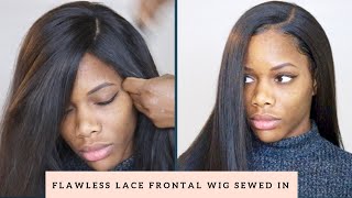 Glue-Less Lace Frontal Wig Sew In | Very Detailed