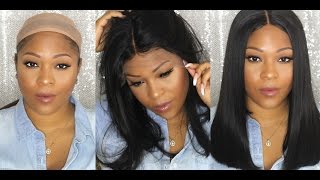 How To: Lay & Slay A Lace Frontal Wig In 5 Mins |Tutorial For Beginners Start To Finish | Myfirstwig