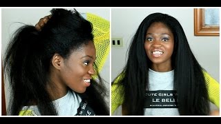How I Apply  Kinky Straight  Full-Lace Wigs:  Application Behind The Hairline
