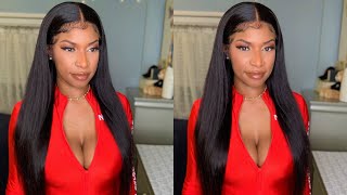 Affordable Silky Straight Lace Front Wig | 180% Density 22 Inch Wig | Megalook Hair
