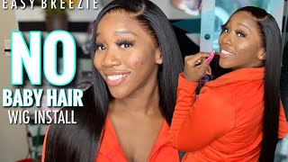 No Baby Hair Wig Install For Beginners | Wowebony