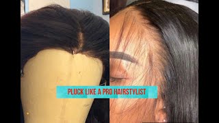 How To  Pluck Your Frontal Wig| Super Detailed Talk Through! Beginner Friendly