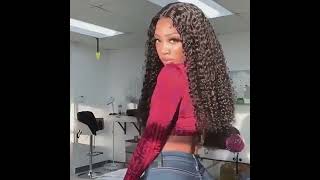 13X4 Curly Human Hair Wig Kinky Curly Wave Lace Front Wigs Deep Curly Transparent Human Hair Wigs