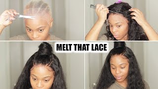 How To Melt Lace  Front Wig Easily To Match Your Skin !!! Stocking Cap Method | Rpgshow Wig