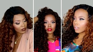 Outre Curly Wig Lookbook | Outre Hawaiian Vs Outre Amber Lace Front Wig | Tastepink