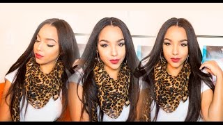 Tutorial |How To Lay A Kinky Straight Silk Top Lace Front Wig:Start To Finish