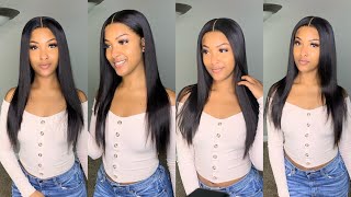 No Baby Hair Lace Frontal Wig Install | Celie Hair